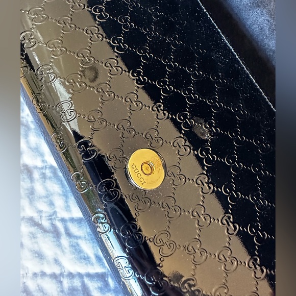 Authentic Gucci Patent Microguccissima Small Broadway Clutch Black - Picture 7 of 7